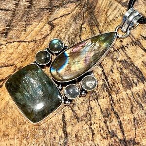 Teardrop Labradorite Pendant 2 1/2”